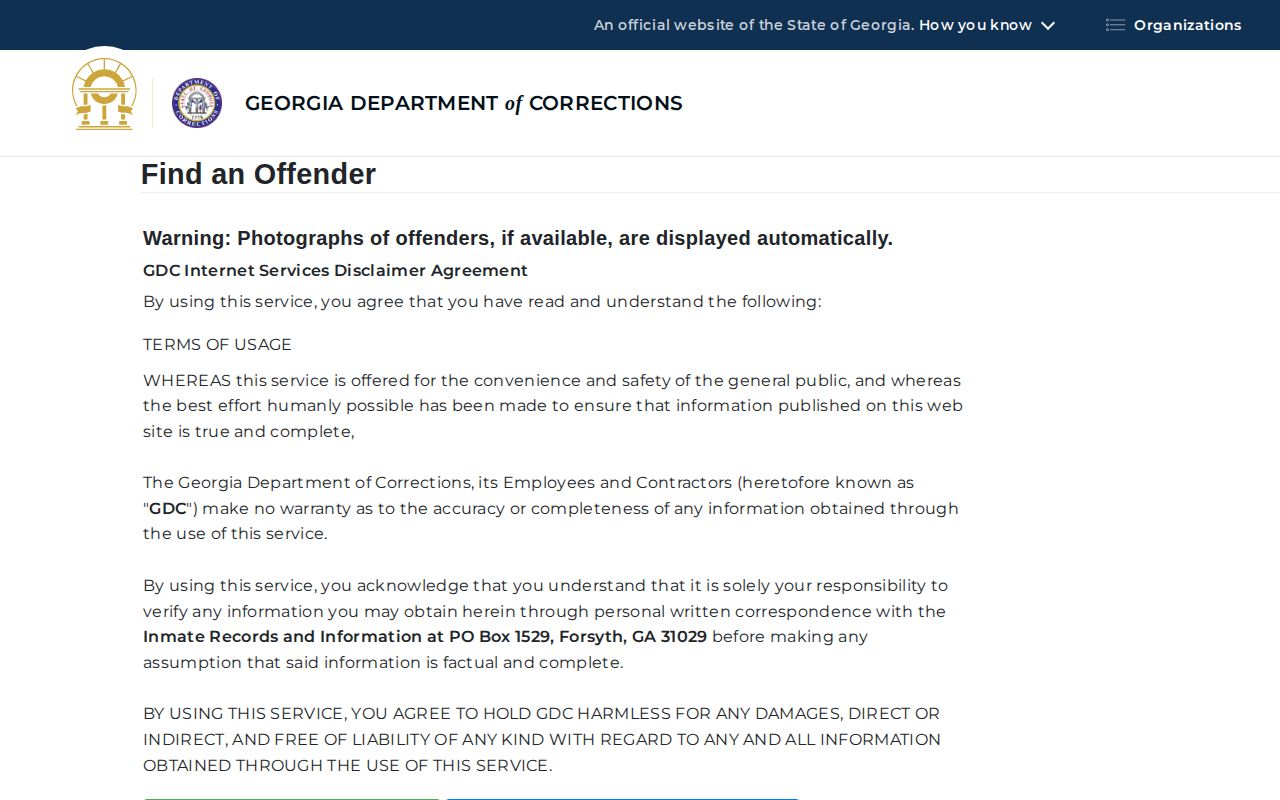 Macon County released inmate GDC offender search